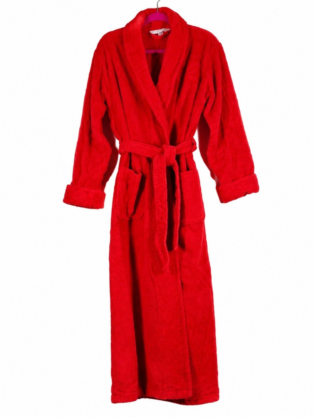 Vintage Y2K Victoria's Secret Red Cotton Terry Bathrobe Robe M 2004 - Picture 2 of 10